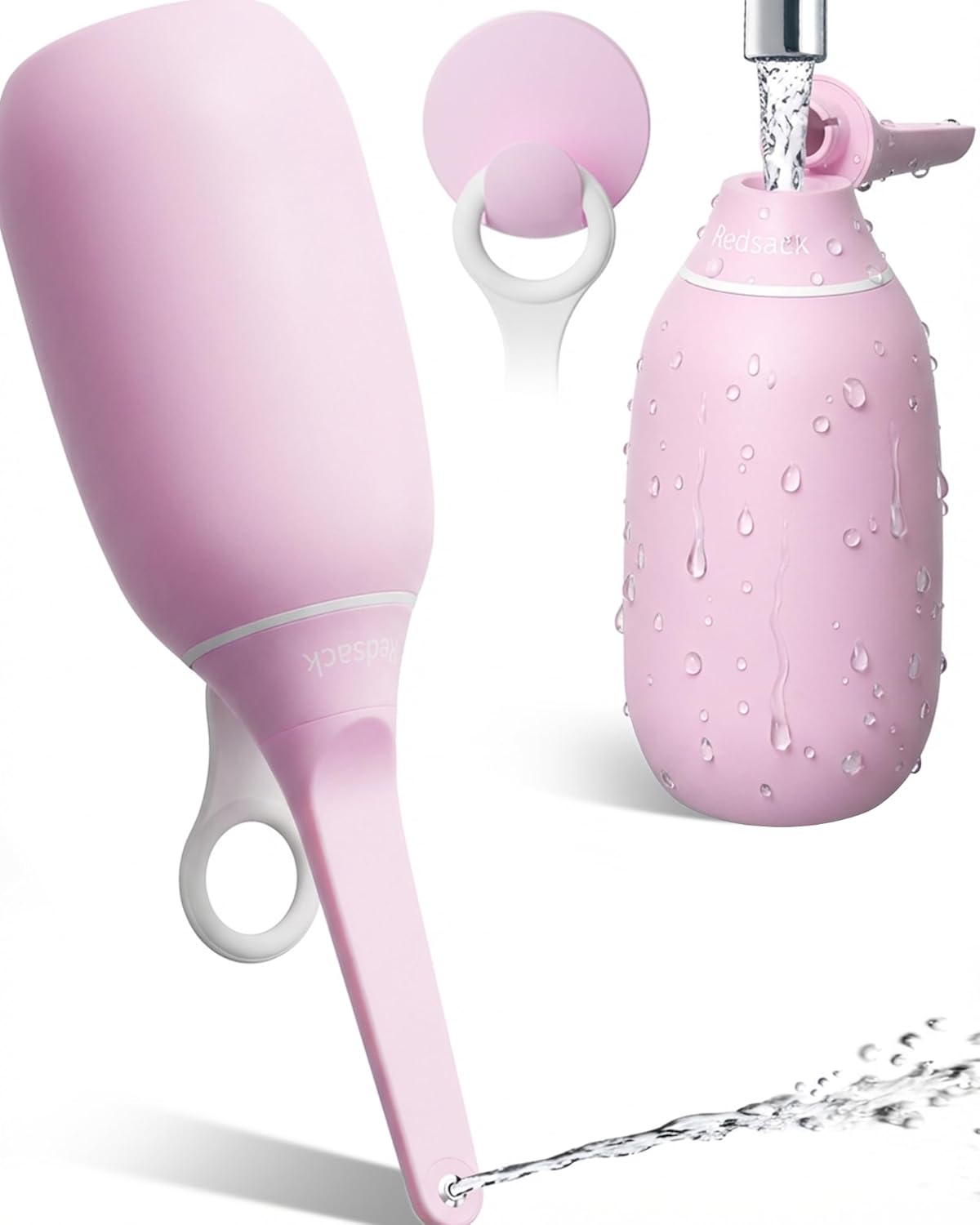 Foldable Flip-Top Peri Bottle for Postpartum/Perineal Care,400ml Leakproof Portable Bidet for Feminine Hygienea,BPA-Free,Hook Ring Design Handheld Bidet Sprayer for Men/Women/Baby(Pink)