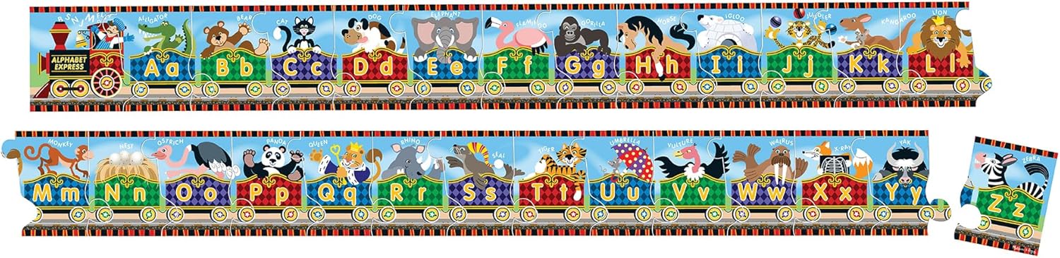 Melissa & Doug Alphabet Express Jumbo Jigsaw Floor Puzzle (27 pcs, 10 feet Long) – FSC Certified