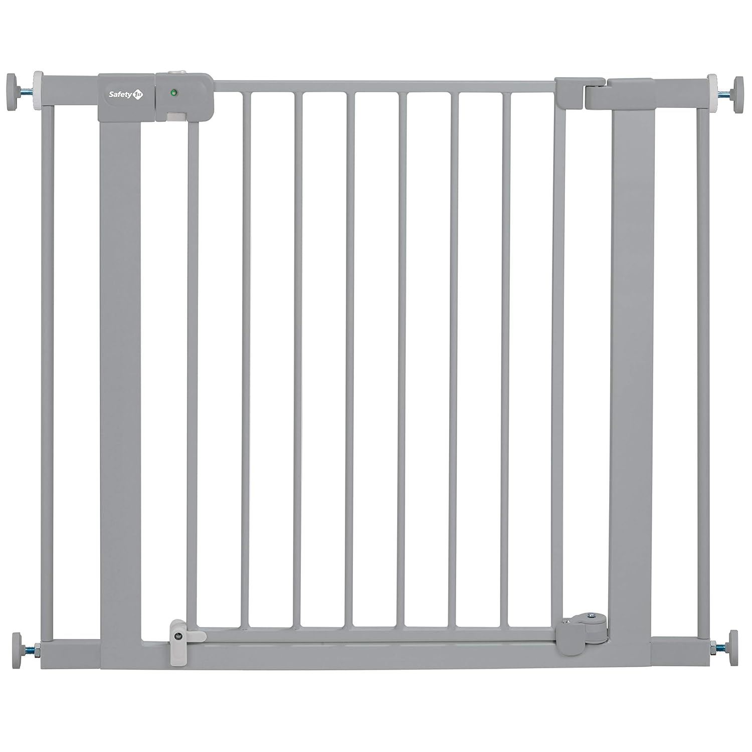 Safety 1st Easy Install Baby Gate for Doorways, Auto-Close Pressure-Mounted Magnetic Latch, Indoor Dog Gates, No Drilling, Fits 29″-38″, Grey