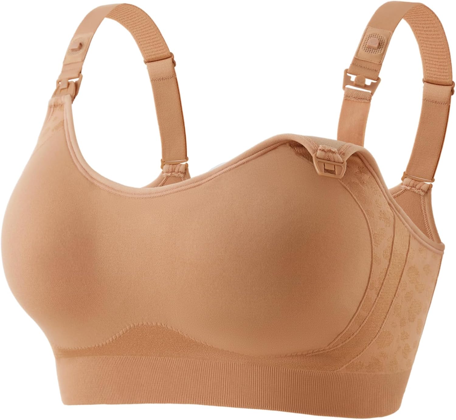 HOFISH Nursing Bras for Breastfeeding, TwinClips Wearable Pump Bra Fixed Pad, Adjustable Support Maternity Bra for Pregnancy