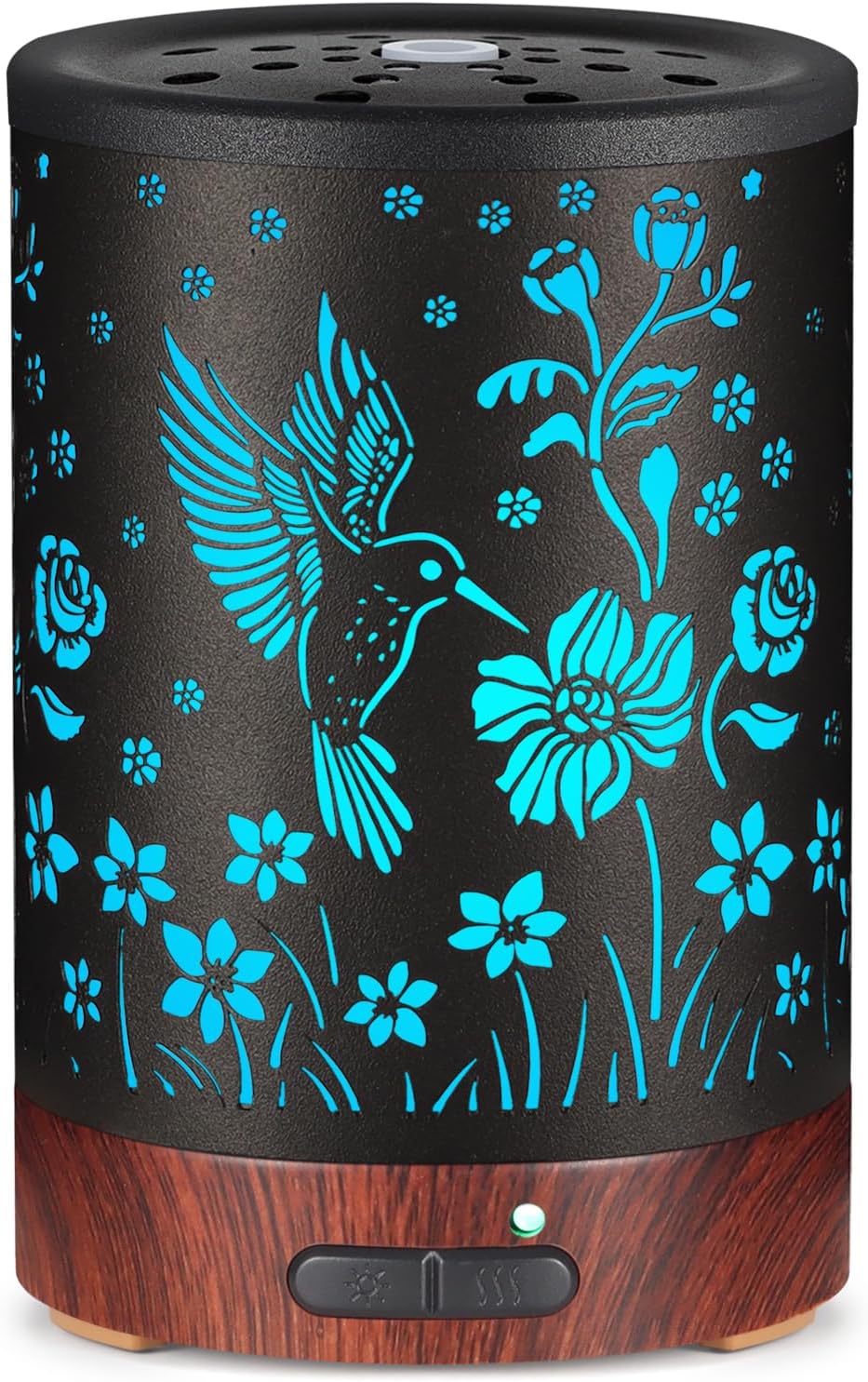 Essential Oil Diffuser- Aromatherapy Diffuser with7 Colors Light and Auto-Off for Women Metal Cool Mist Humidifier for Home and Office for Mom Women（Hummingbird）