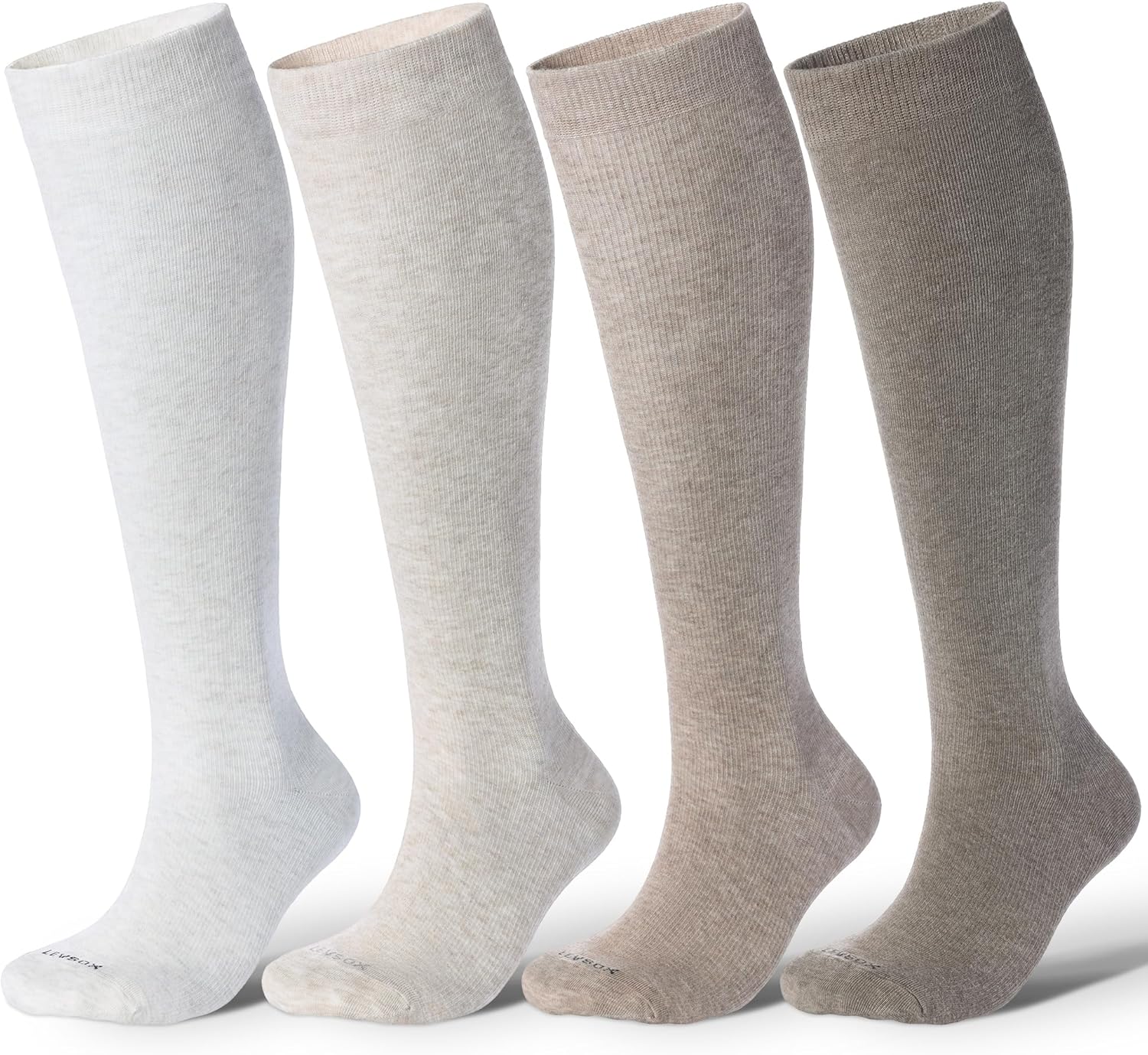 LEVSOX Cotton Compression Socks for Women Men 20-30 mmHg Knee High Cute Support Sock for Nurses Flying Pregnancy