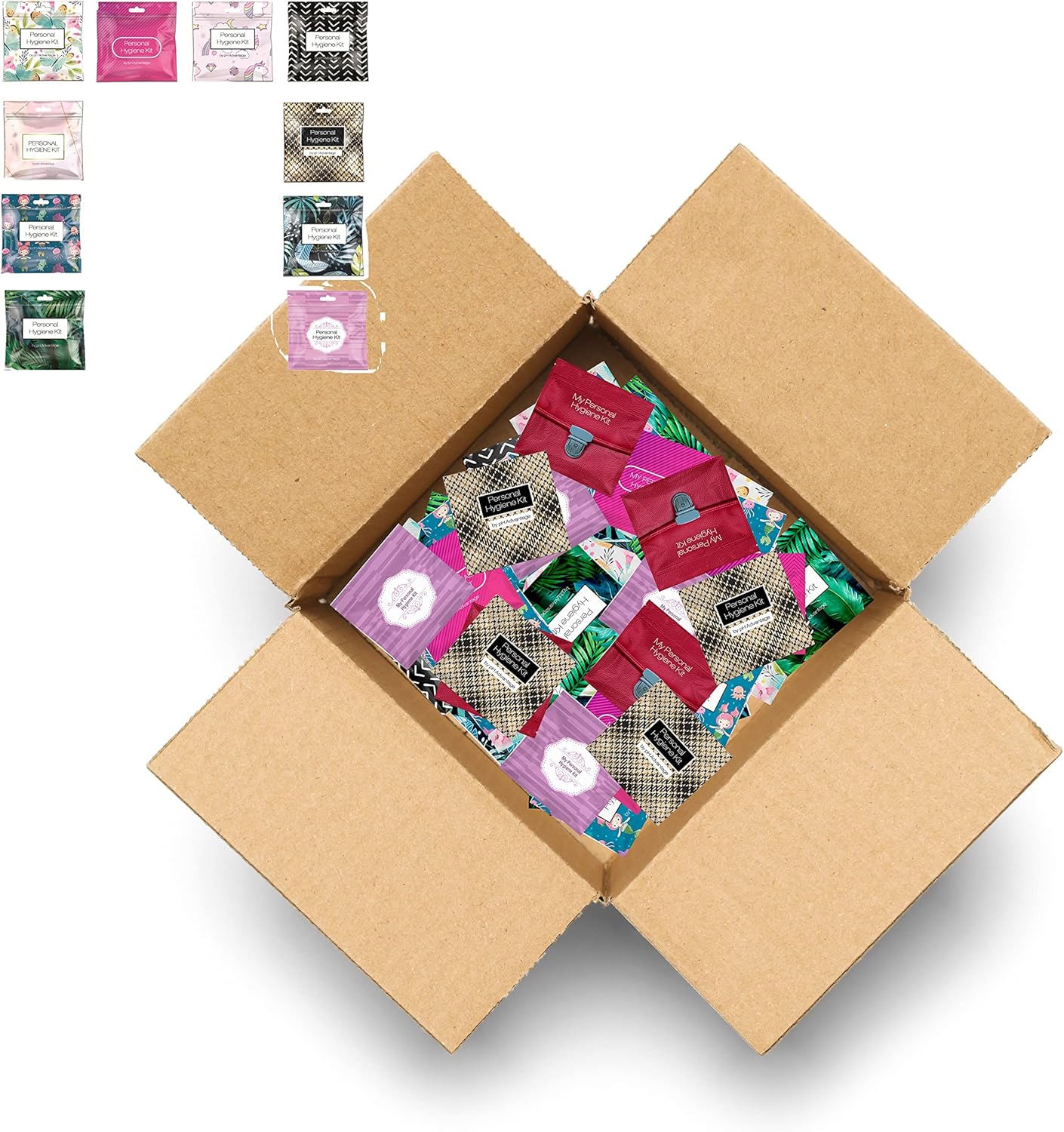 Assorted Menstrual Kit All-in-One 60 Pack | Convenience on The Go | Period Kit Pack for Travelling, Tweens & Teenagers or just When You’re Out | Individually Wrapped Feminine Hygiene Product