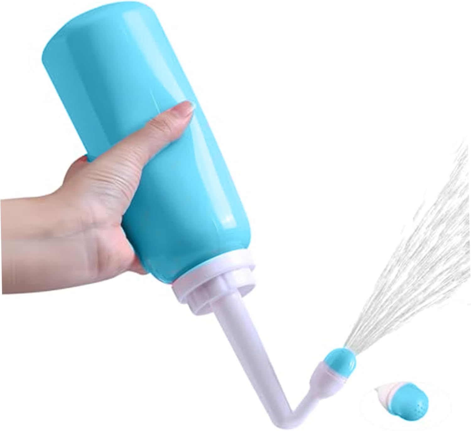 Perineal Bottle for Postpartum Care, 500ml Portable Handheld Upside Down Peri Bottles with Cover, Postpartum Essentials for New Moms Perineal Recovery & Cleaning, Sky-bluePerineal Bottle