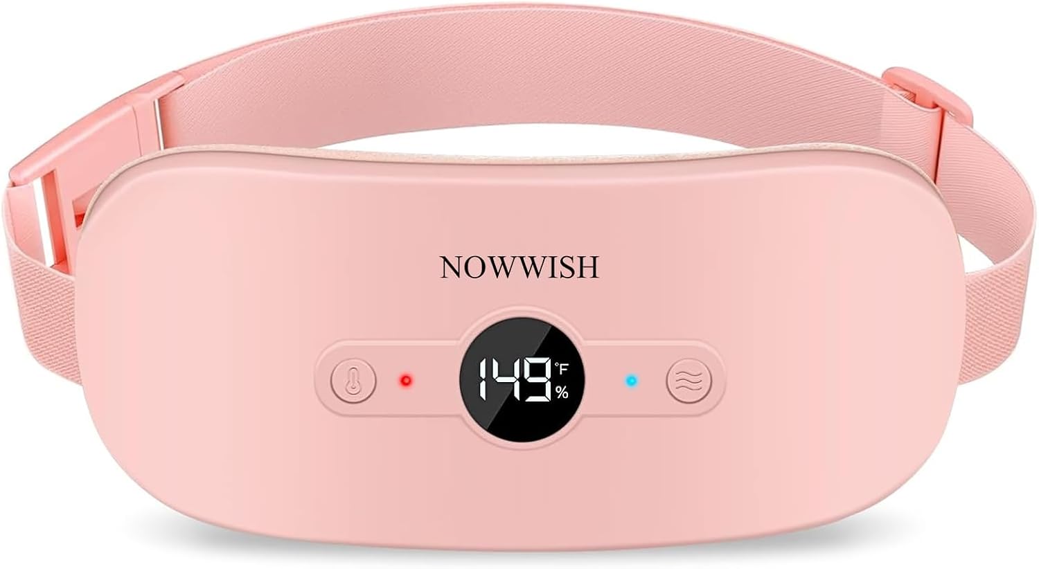 NOWWISH Heating Pad for Period Cramps Pain Relief, Portable Electric Cordless Menstrual Heating Pad Rechargeable with 6 Heat Levels and 6 Massage Modes, Mothers Day Gifts for Mom Daughter Wife, Pink