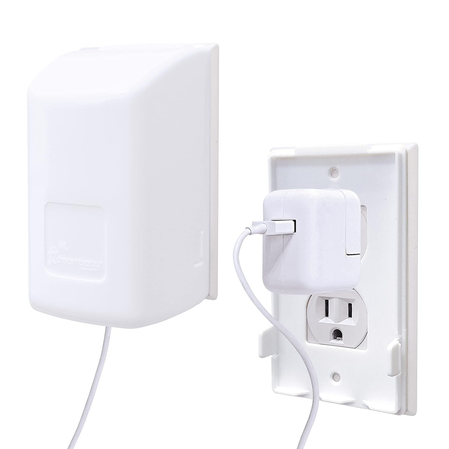 Dreambaby Extra-Large Dual Fit Outlet Plug Cover – Electrical Socket Guard for Standard and Decora – White – Model L945