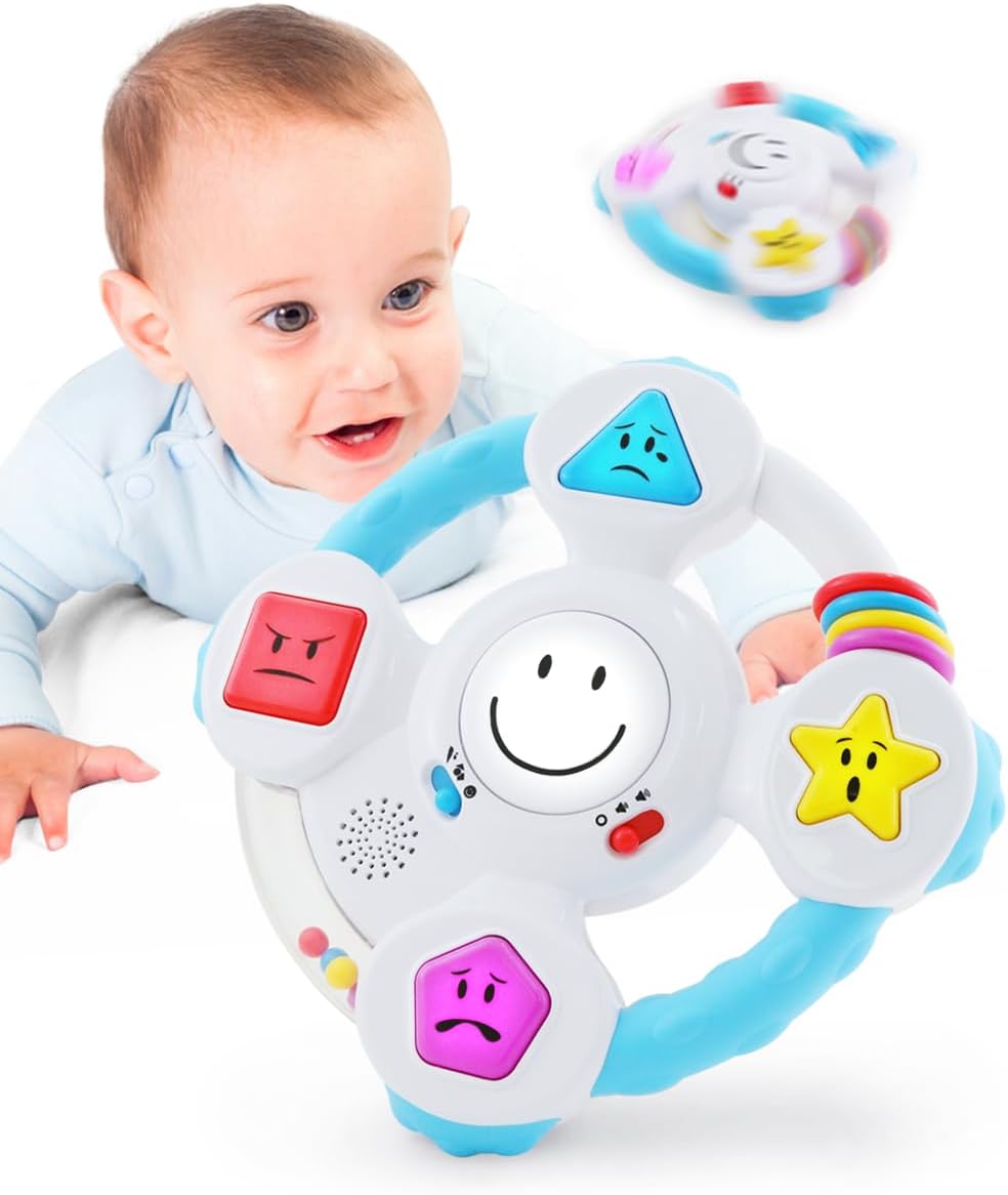 BEST LEARNING My Spin & Learn Steering Wheel – Interactive Educational Toys for 6 to 36 Months Old Babies & Toddlers – Learn Colors, Shapes, Feelings & Music – Birthday Gifts for Children