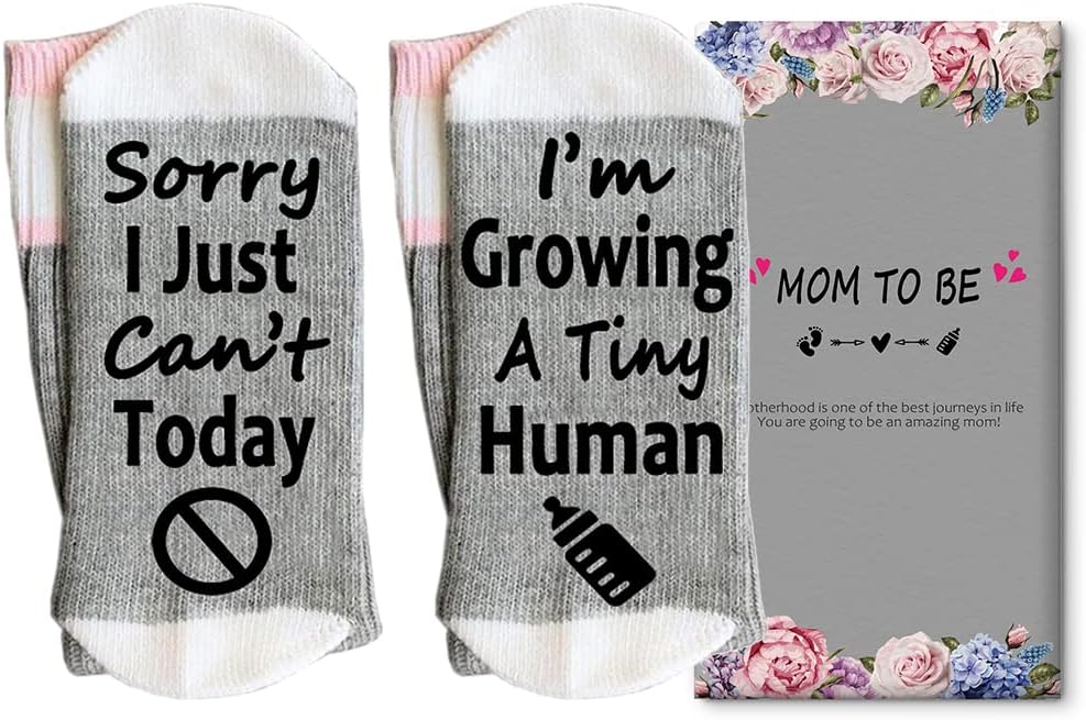 Pregnancy New Mom To Be Gift Growing a Tiny Human Socks Gifts For Pregnant Women Mother’s Day