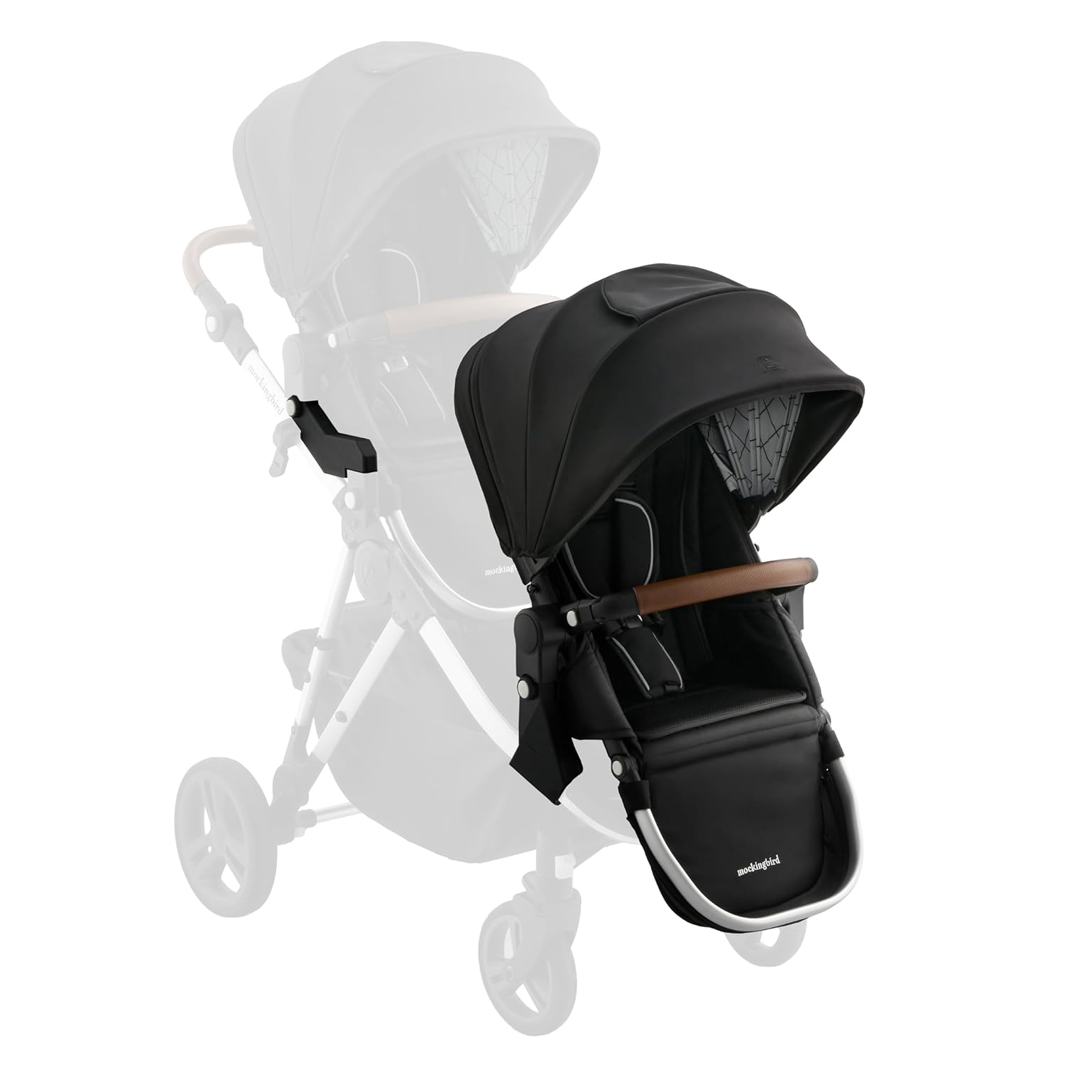 Mockingbird 2nd Seat Kit 3.0 – Compatible with Mockingbird Single-to-Double Strollers – Seat Expansion – Includes Expansion Adapters – Black Windowpane