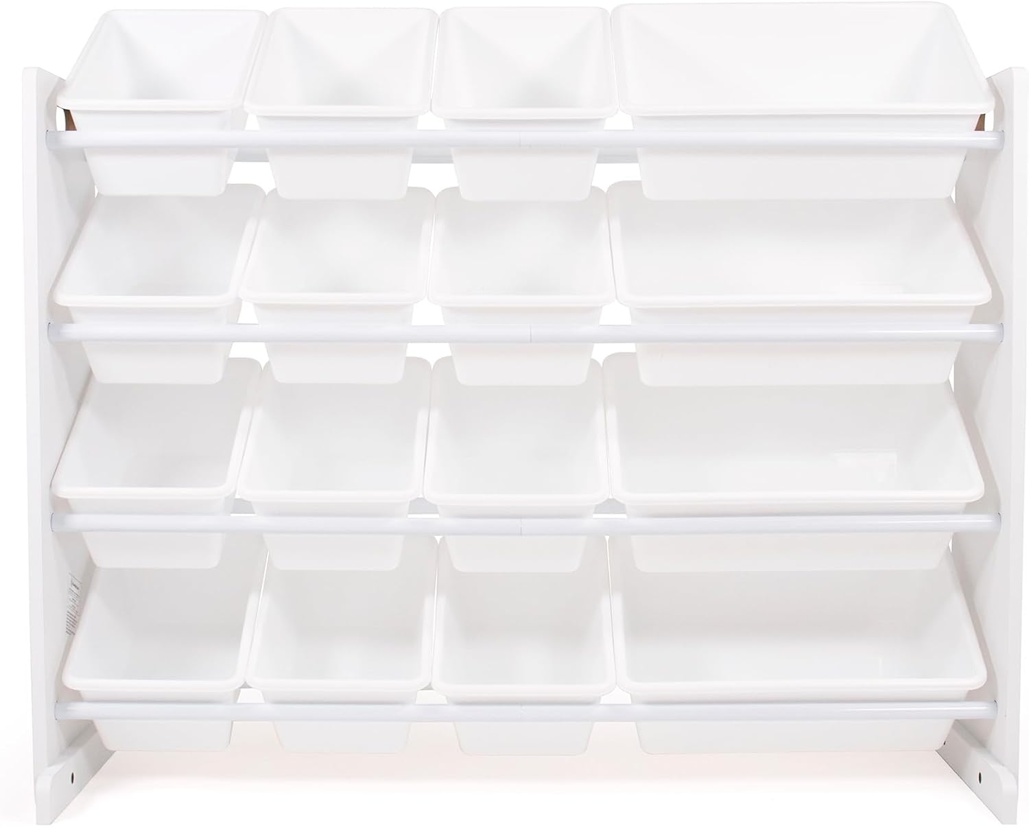 Humble Crew Toy Storage Organizer with 16 Removable Storage Bins for Kids Playroom, 4-Tier Toddler Toy Organization and Storage, White/White