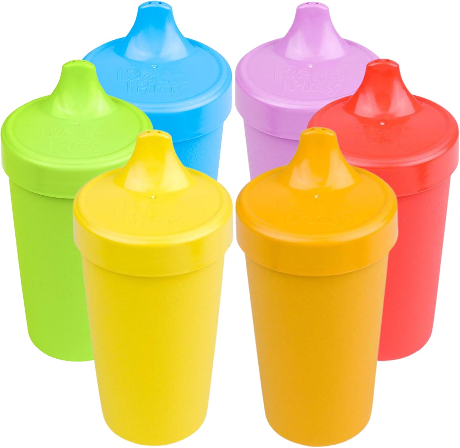 Re-Play Spill-Proof Sippy Cups for Toddlers – Kids Reusable 10 Oz Set of 6, Dishwasher & Microwave Safe, Made in USA, Crayon Box