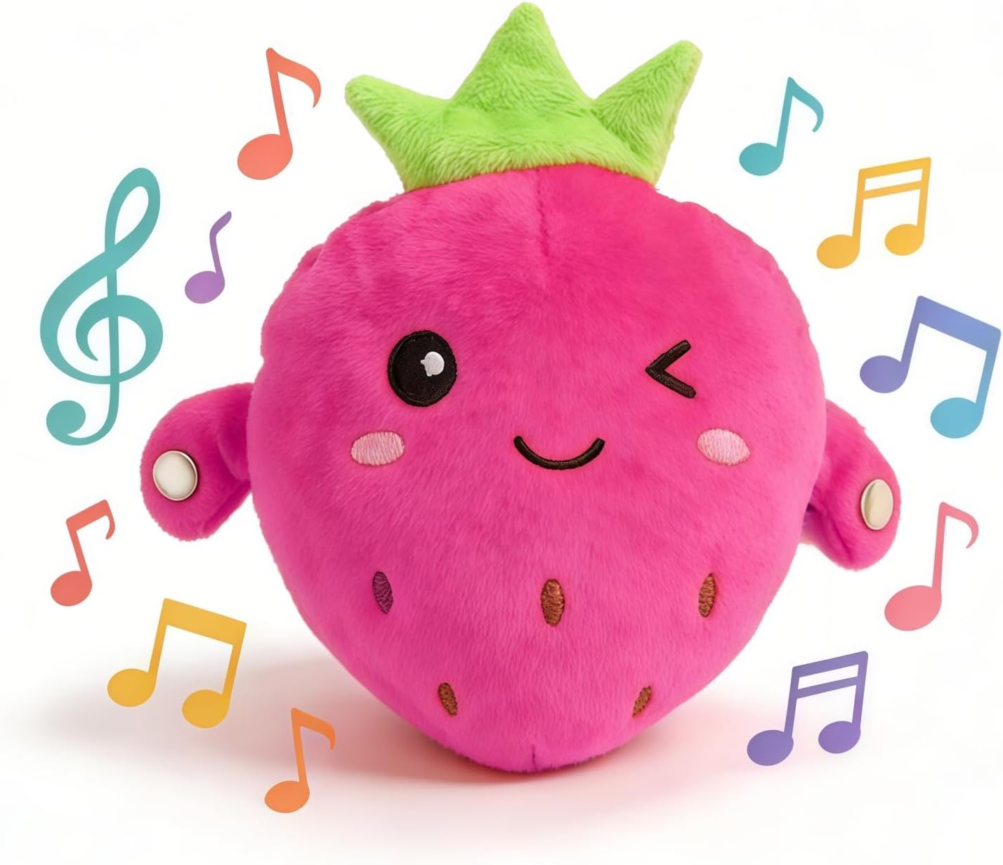 Baby Musical Sensory Toy,nteractive Musical Plush Toy with Sounds，Sensory Activity Learning Educational Kid Toy,Fun Christmas and Birthday Gifts Suitable for Multiplayer interaction (pink strawberry)