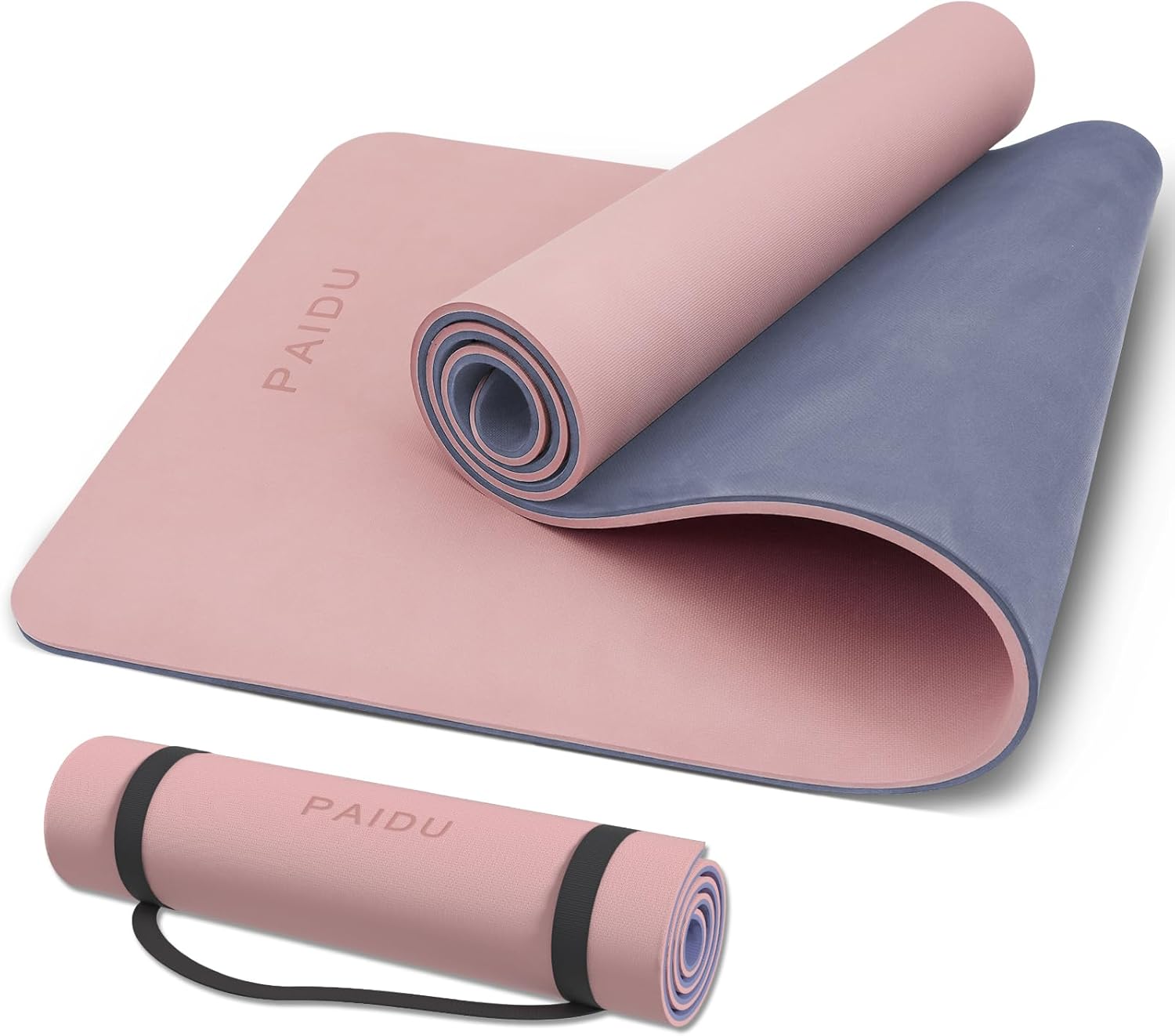 PAIDU Yoga Mat Non Slip Anti-tear,extra thick-2/5 inch（10MM）High Resiliency Professional POE Yoga Mats for Women Men Kids,72″x24″inch,Workout, Yoga, Pilates and Floor Exercise, with Carrier Strap