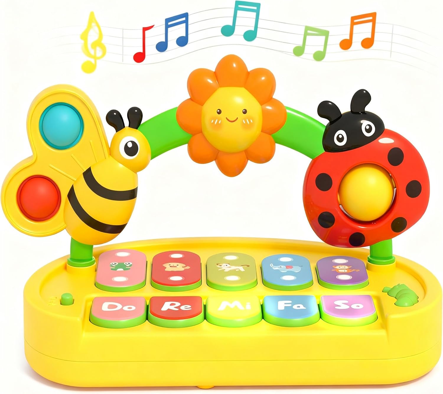 Baby Piano Toy 6-12 Months Light Up Music Keyboard Baby Toys for 3 6 9 12 18 Months with 4 Modes, Infant Educational Early Learning Toys, Small Musical Piano Toy 1 Year Old Boys Girls Gift