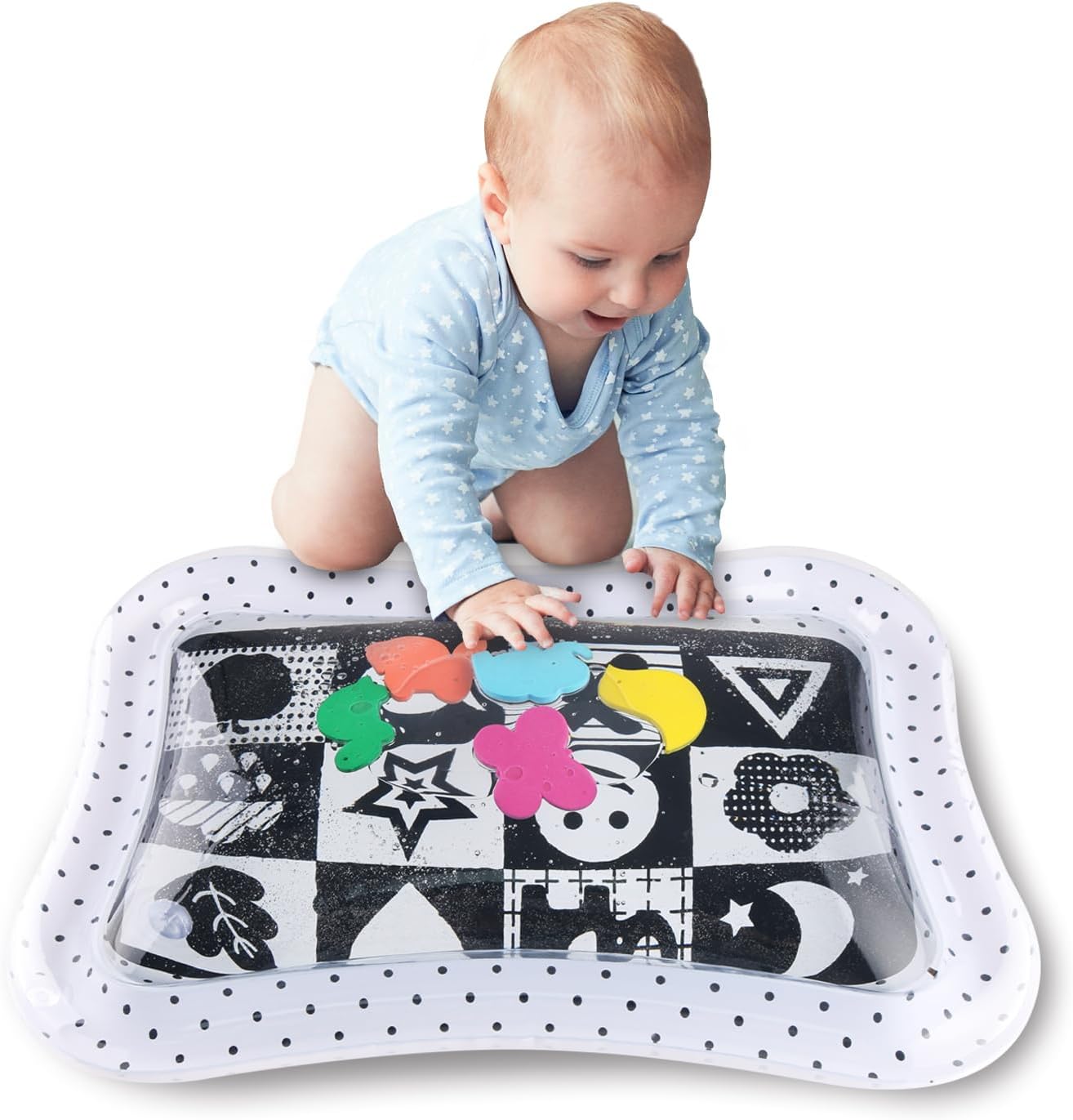 The Peanutshell Tummy Time Water Play Mat for Babies, Girls or Boys – High Contrast Sensory Developmental Toy, Infant Baby Floor Toys Games, Baby Essentials Must Haves – Montessori