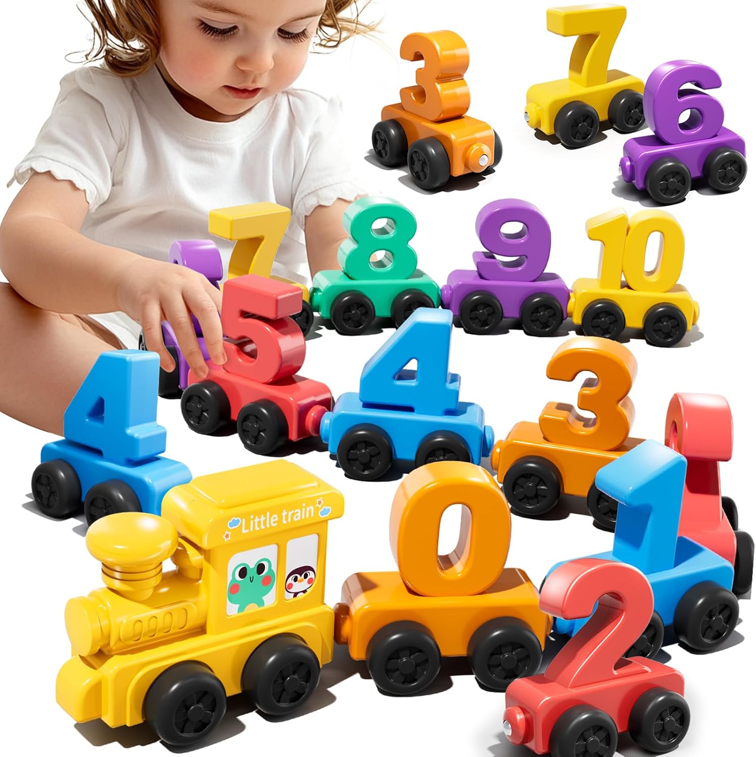 JUKUDAHU Magnet Number Train Set for Toddlers 3-4 Years Old – Counting Toy, Color Sorting Toy, Preschool Educational Activities, Learning Toy, Train Birthday Gifts for Boys Girls 3 4 5