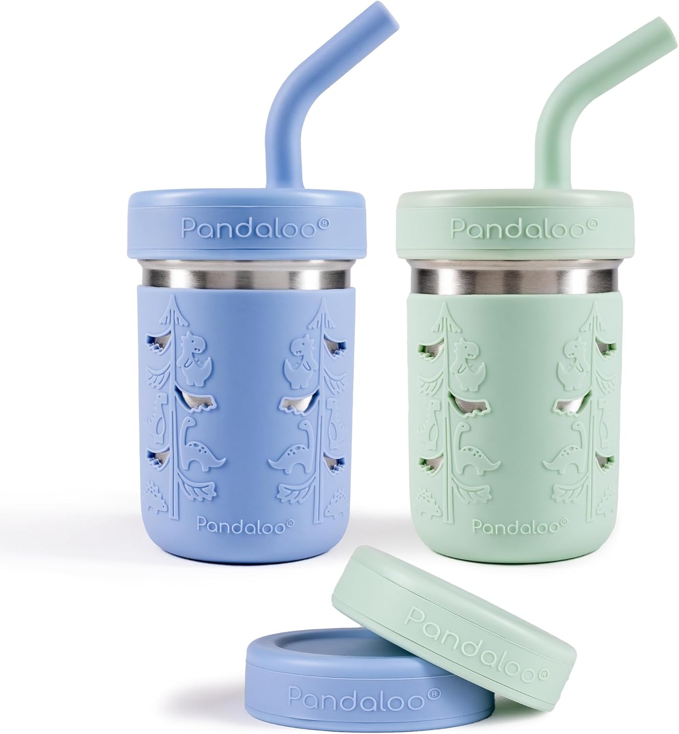 Pandaloo® Smoothie Cups for Kids – Stainless Steel Toddler Tumbler with Straw, Sippy Cup for Smoothies – BPA-Free, Toddler Snack Cups, 10 oz