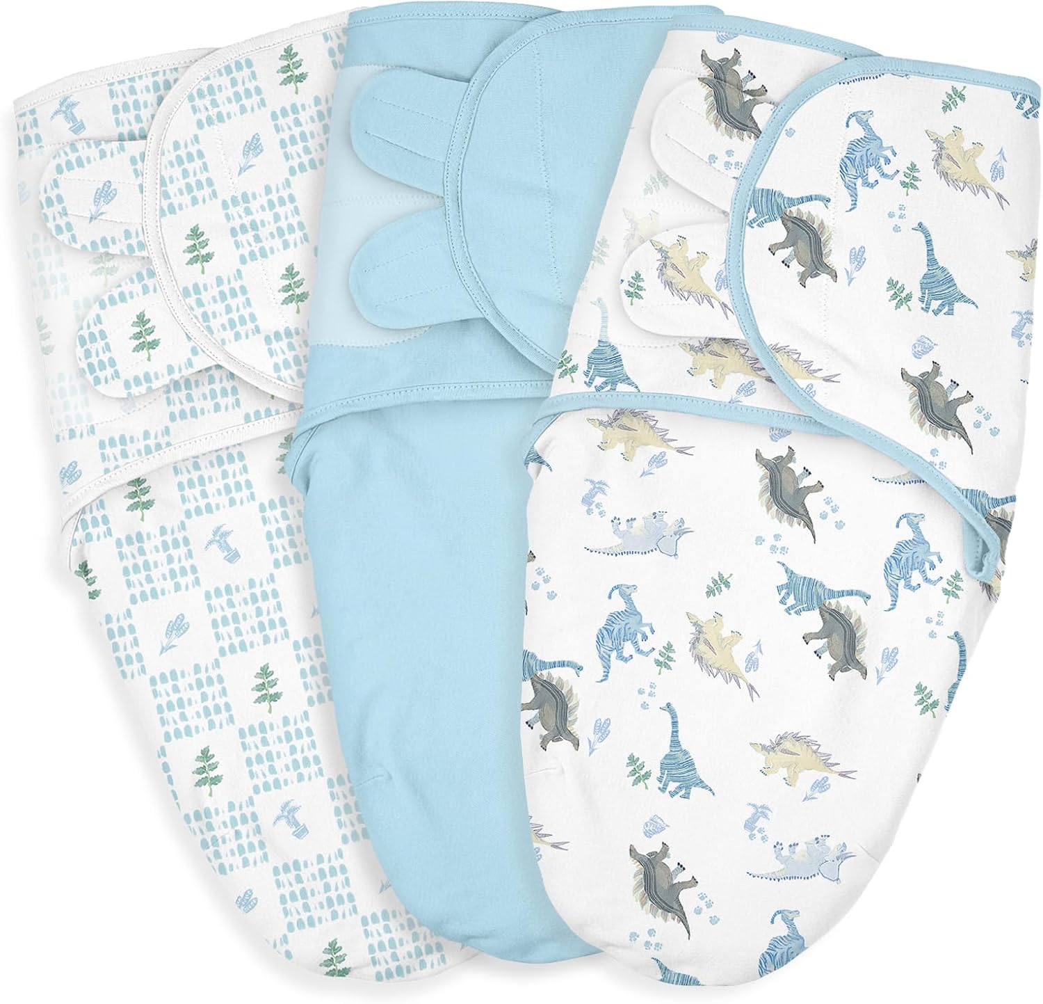 Baby Swaddle Sleep Sacks 3-Pack, Newborn Organic Cotton Swaddle Wraps with Adjustable Wings, Breathable Swaddling Blankets for 0–3 Months, Soft Infant Sleep Essentials