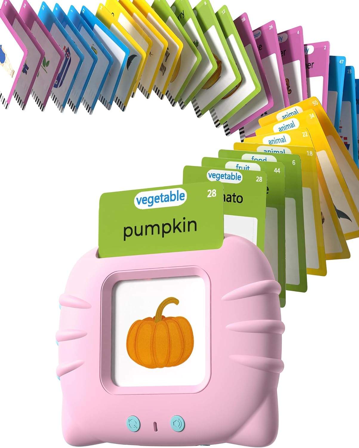Airbition Talking Flash Cards for Toddlers 1 2 3 4 Year Olds, Montessori Language Learning Toys with 224 Words, Pocket Speech Therapy Toys, Children’s Sensory Educational Device, Pink
