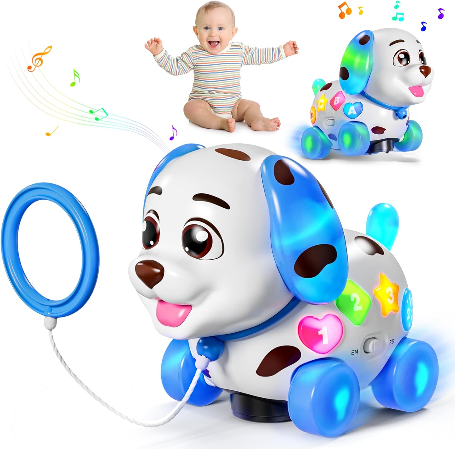 Musical Toys for 1 Year Old Boy Gifts, Baby Toys 6-12-18 Months, Learning Puppy Toy for 1 Year Old Boy Gifts, Bilingual Educational with Music Light, 1st Birthday Gift for Boy Girl, Toddlers