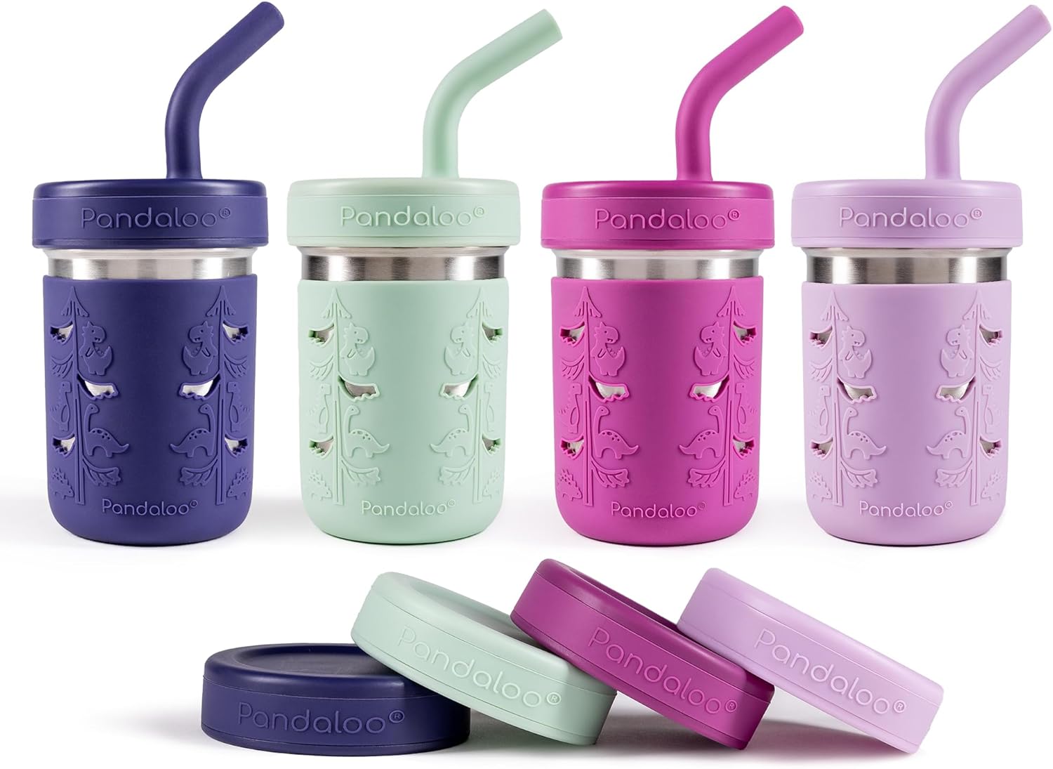 Pandaloo® Smoothie Cups for Kids – Stainless Steel Toddler Tumbler with Straw, Sippy Cup for Smoothies – BPA-Free, Toddler Snack Cups, 10 oz