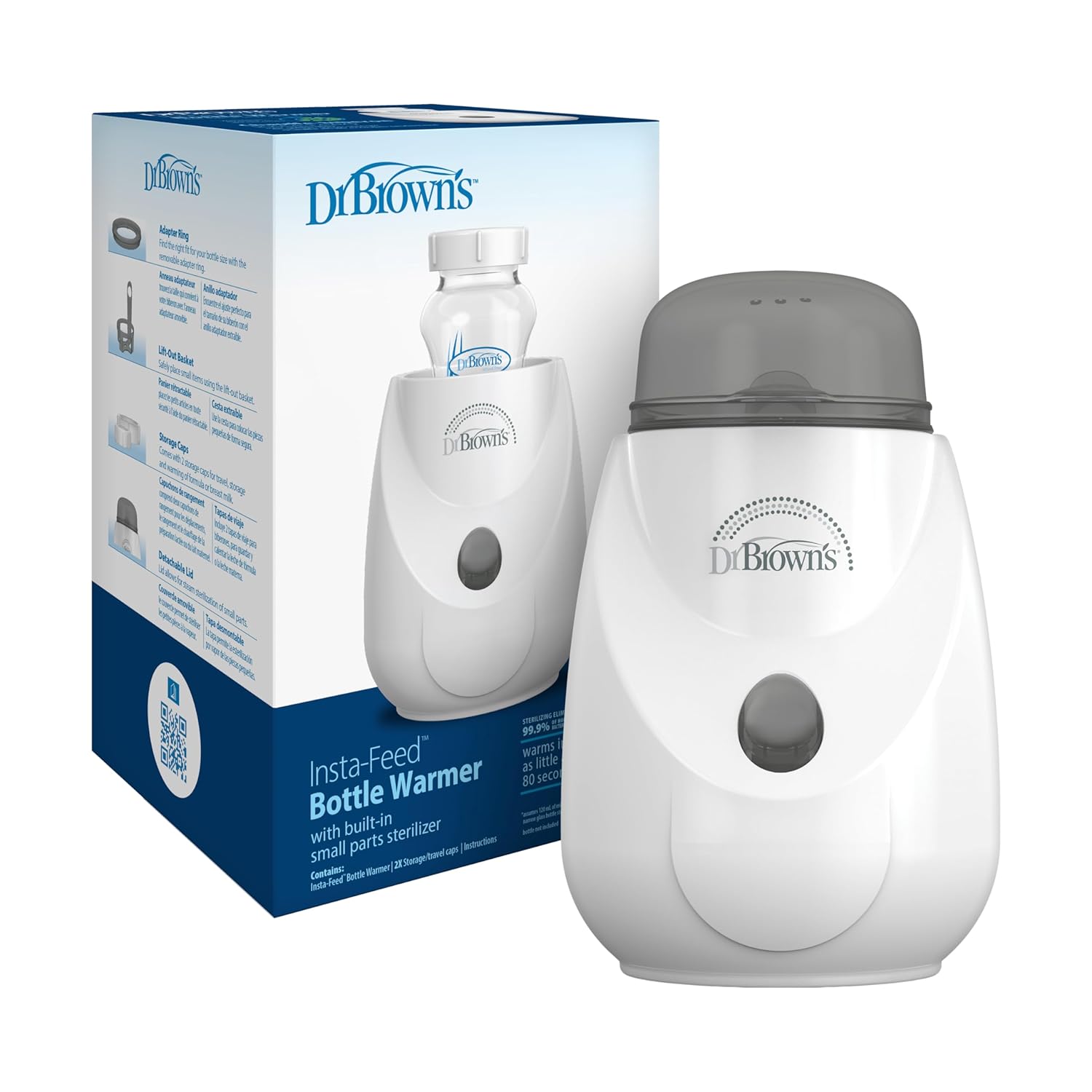 Dr. Brown’s Insta-Feed Baby Bottle Warmer and Sterilizer for Baby Bottles and Baby Food Jars, BPA-Free Plastic