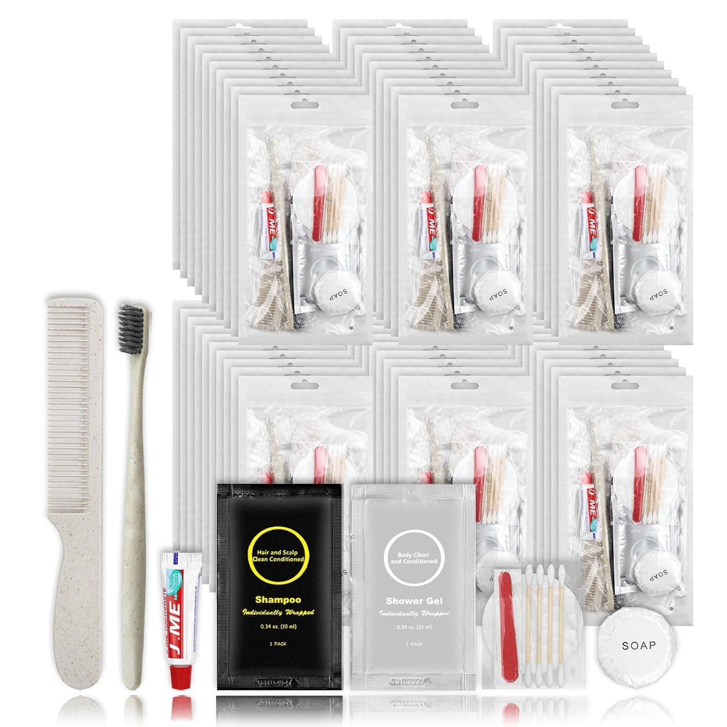 Toiletry Kits Homeless Personal Hygiene Kits for Homeless Care Package Supplies In Bulk, Disposable Travel Size Essential Women Men Toiletries Set for Hotel, Charity,Camping,Travel (40 Pack)