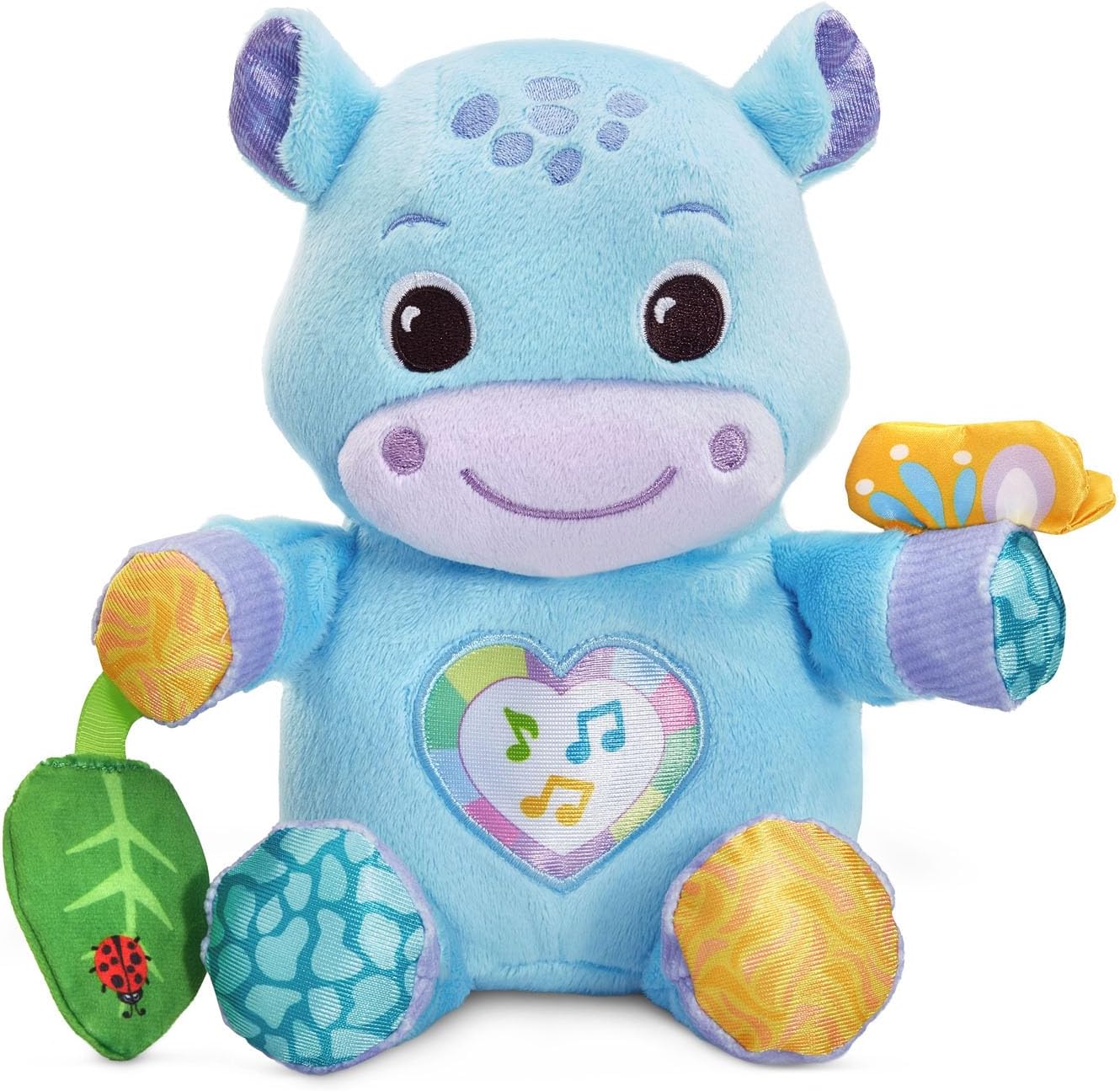 VTech Baby Hug-a-Hippo Musical Plush Toy with Lights and Textures, Blue