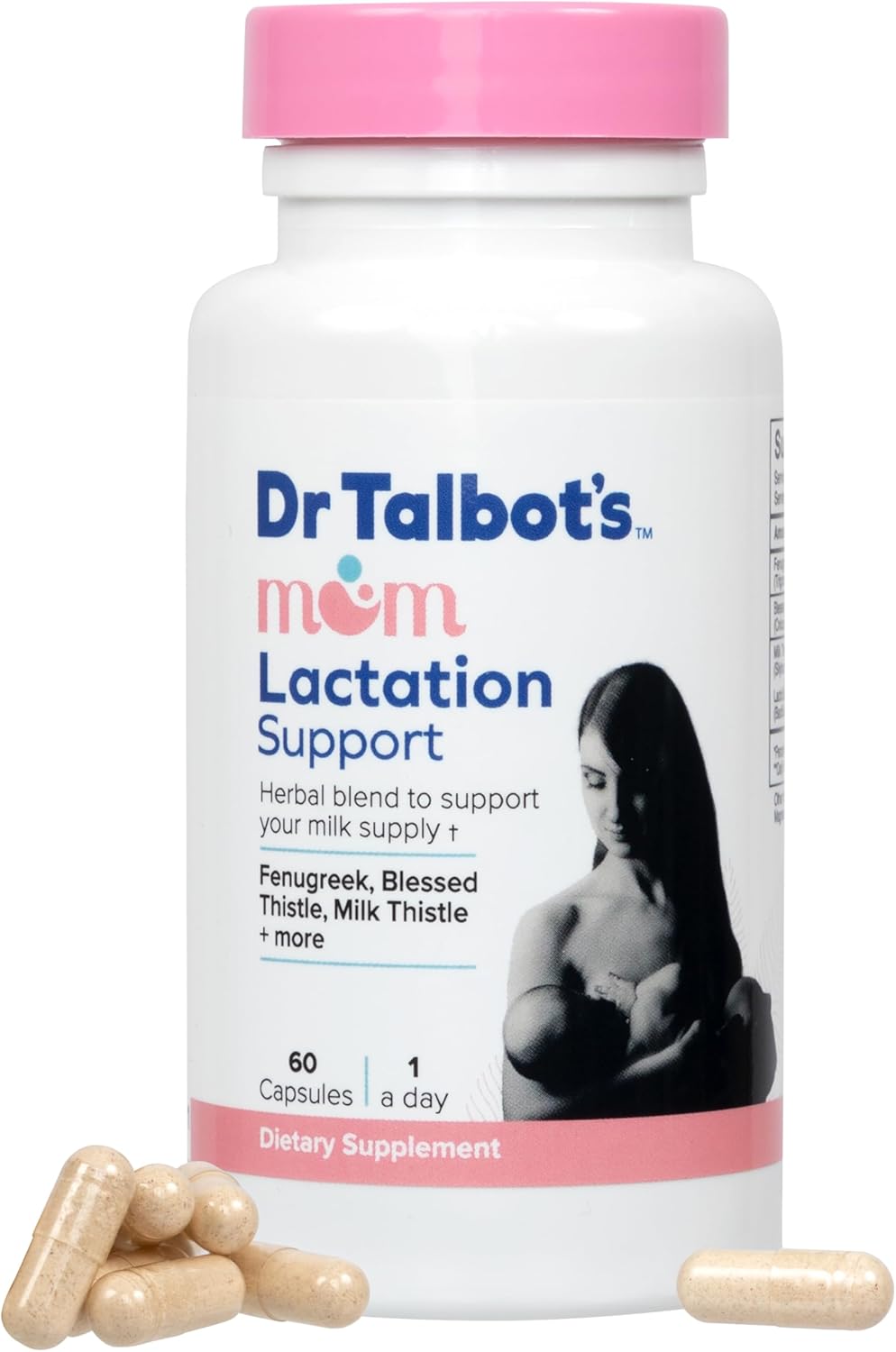Dr. Talbot’s Mom Probiotic Lactation Support Supplement – Herbal Blend of Fenugreek, Blessed Thistle, Milk Thistle, and More – 60 Capsules