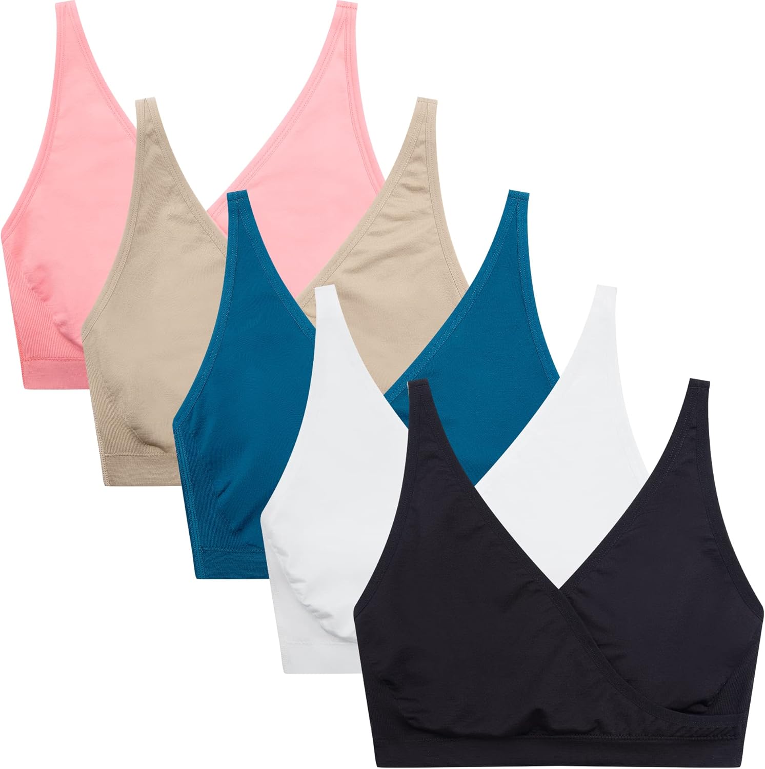 Suekaphin 5pack Nursing Bra Maternity Bra Breastfeeding Sleeping/Sleep Bra Pregnancy Women’s Seamless Bralette Wirefree