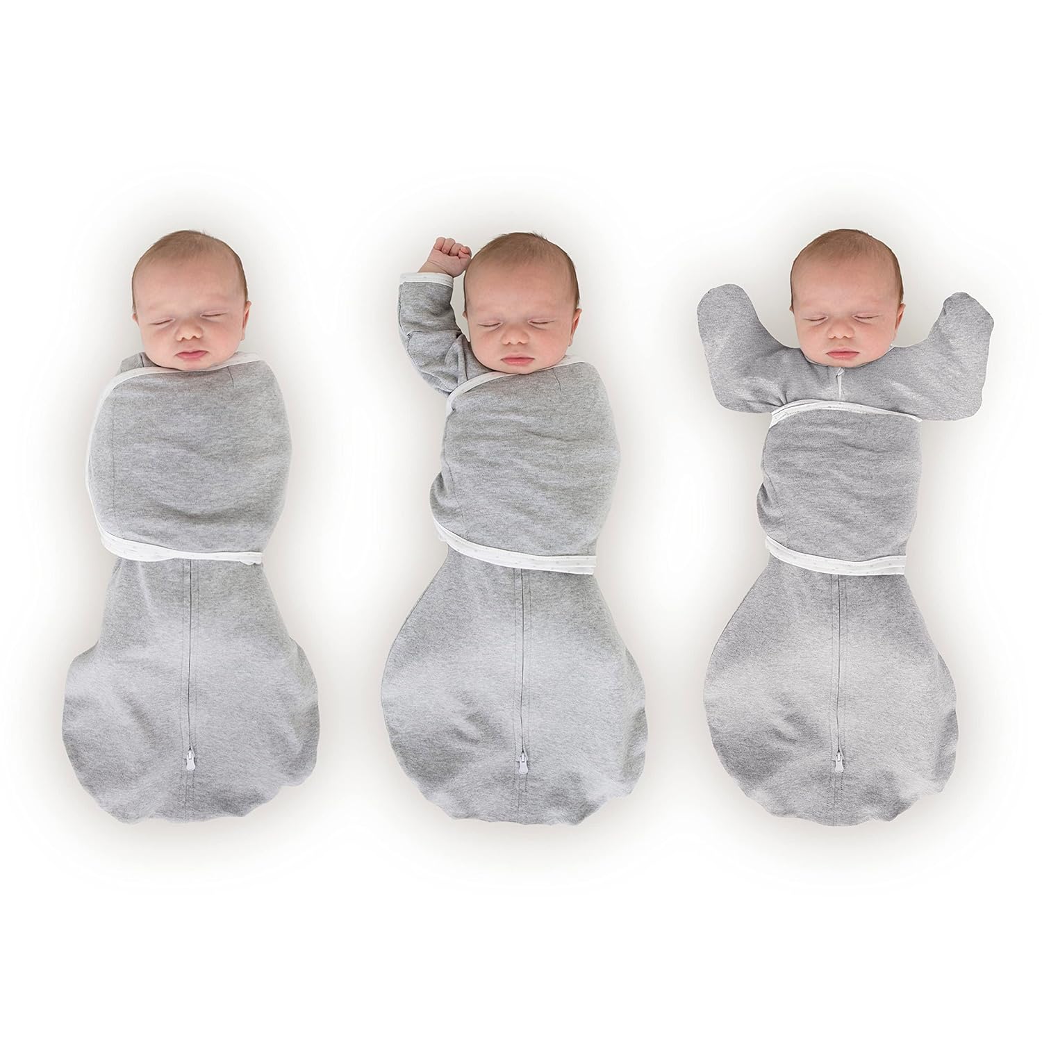 SwaddleDesigns 6-Way Omni Swaddle Sack, Arms Up Swaddle for Newborn, More Options to Calm Startle Reflex, Improves Sleep, Small, 0-3 month, 6-14 lbs, Heathered Gray