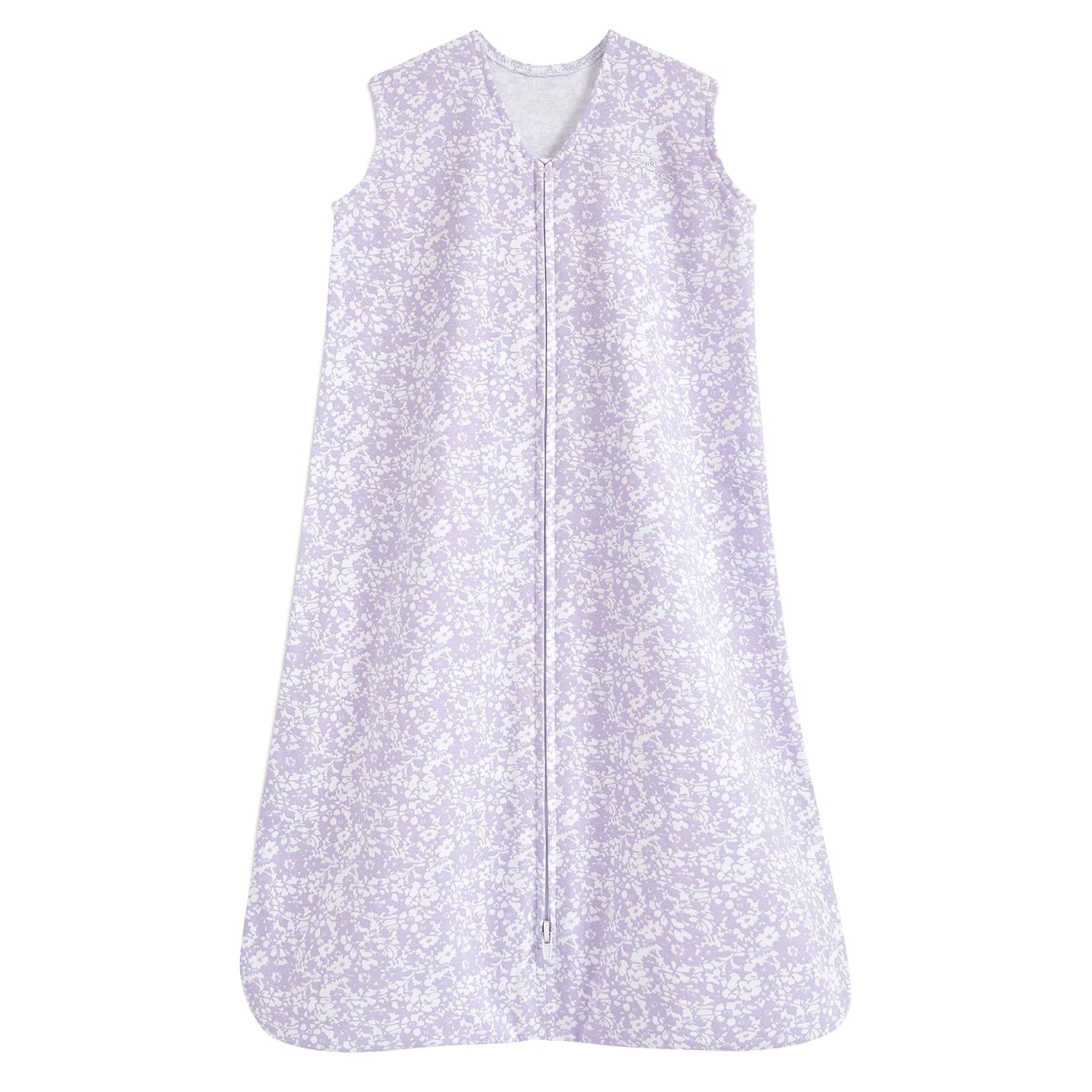 HALO SleepSack, 100% Cotton Wearable Blanket, Swaddle Transition Sleeping Bag, TOG 0.5, Aster Flowers-purple, Medium, 6-12 Months