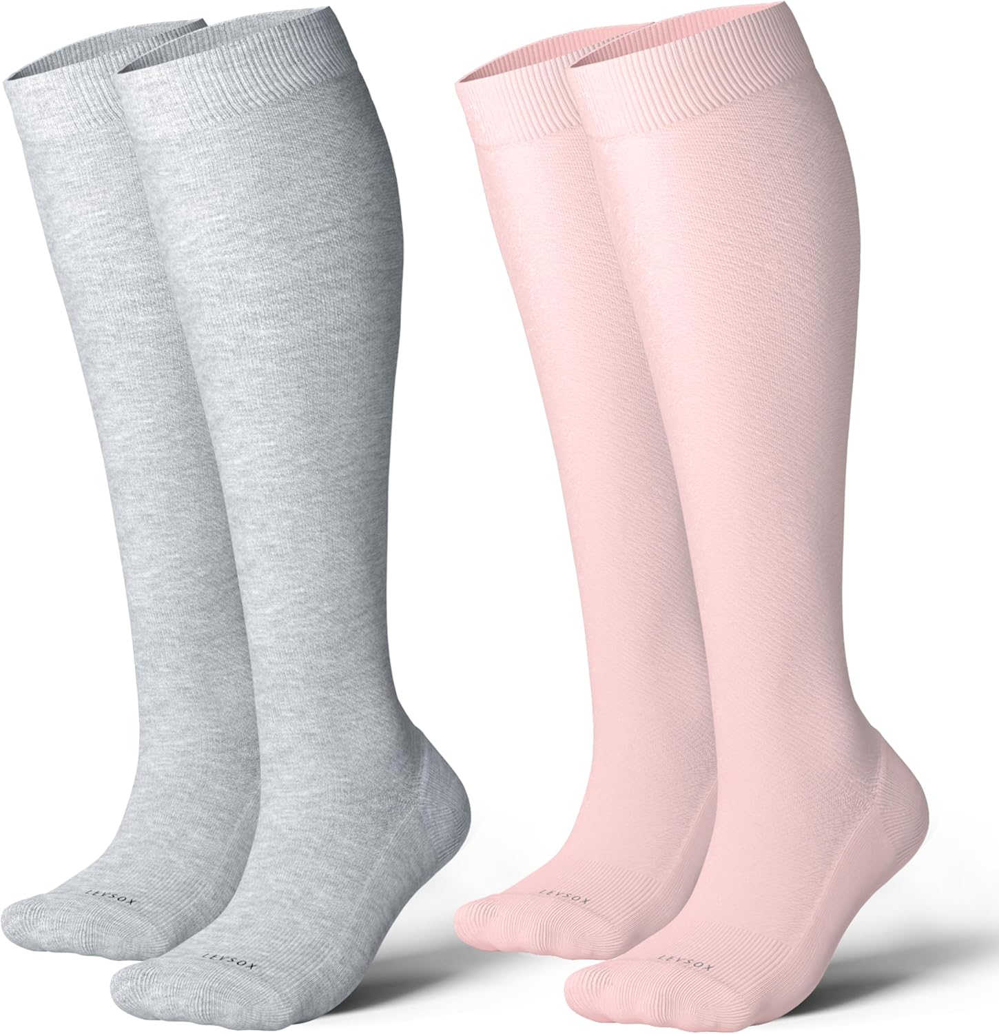 LEVSOX Cotton Compression Socks for Women&Men 20-30mmHg Knee High Cute Support Sock for Nurses Pregnancy Travel