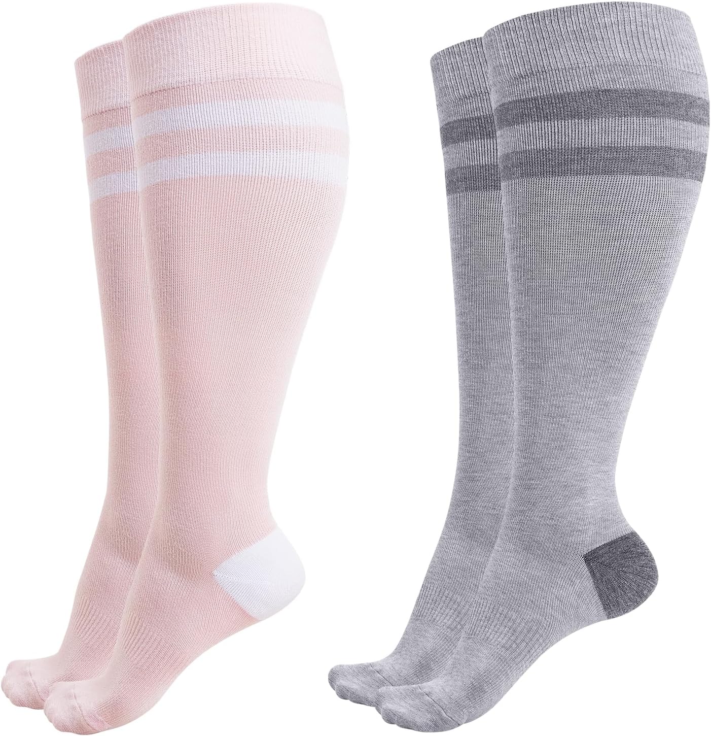Momcozy Compression Socks for Women Wide Calf, 15-20mmHg Knee High Support Socks for Pregnancy, Nurses, Flying, Travel