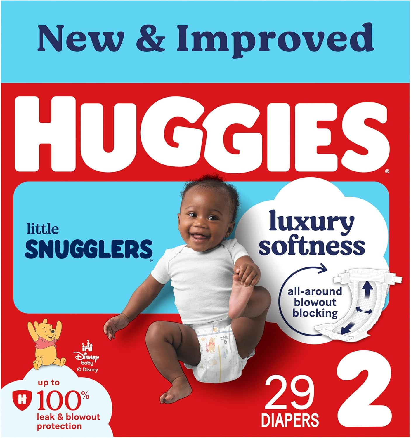 Huggies Size 2 Diapers, Little Snugglers Baby Diapers, Size 2 (12-18 lbs), 29 Count, Packaging May Vary