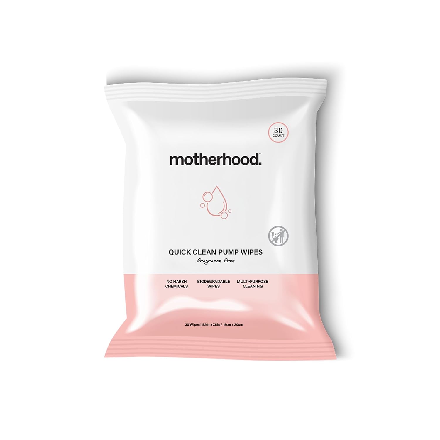 Motherhood Collection Breast Pump Cleaning Wipes – No Rinse Quick Clean Wipes for Pump Parts, Bottles & Baby Essentials, Fragrance-Free, Travel-Friendly, 30 Count (1 Pack, 1 Pack)