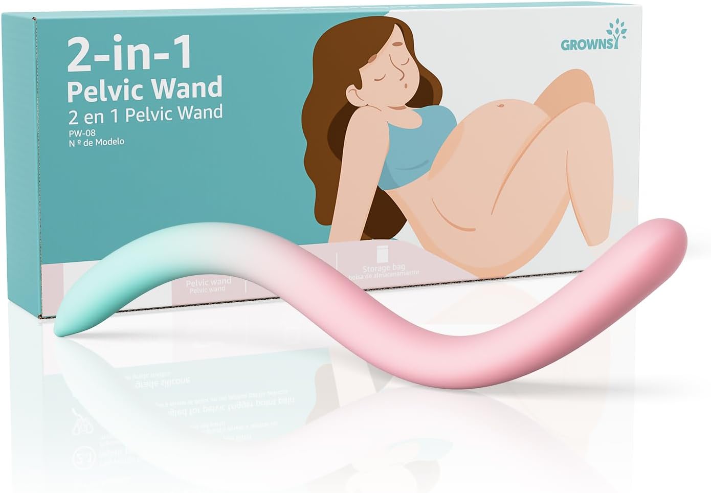 GROWNSY Perineal Massage Stick for Pregnancy Labor and Birth Prep, Pelvic Wand Tool, Pelvic Floor Muscle Massager for Pelvic Physical Therapy, Postpartum Essentials