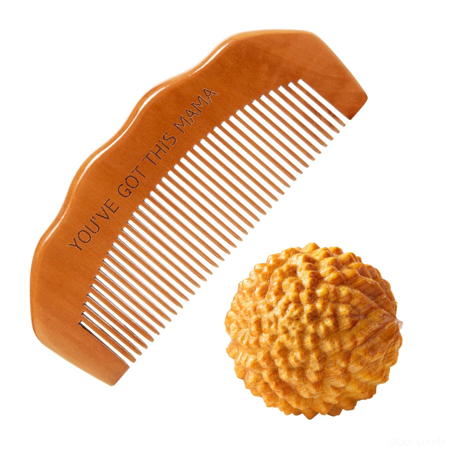 Birth Comb Acupressure Massage Ball Set – Wooden Labor Comb Natural Labor and Delivery Essentials, Mom to Be Gift, New Mom Gifts for Labor Pain Relief