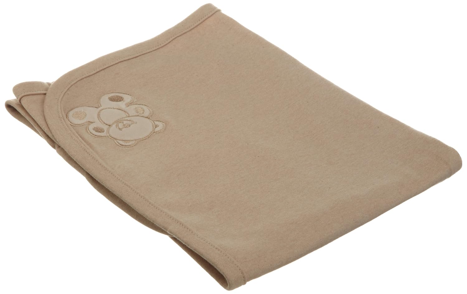 American Baby Company 30 X 40 Embroidered Swaddle Blanket Made with Organic Cotton, Mocha, Soft Breathable, for Boys and Girls