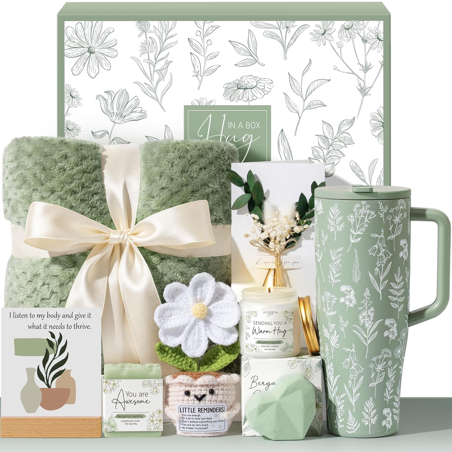 Mothers Day & Birthday Gifts for Women – Get Well Soon Spa Care Package, Luxury Self Care Gift Basket for After Surgery & Cancer Care Inspirational Thinking of You Sympathy Gift Set for Mom Her Friend