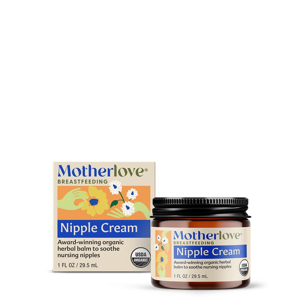 Motherlove Nipple Cream (1 oz) | Organic Lanolin-Free Nipple Cream for Breastfeeding—Benefits Nursing & Pumping Moms