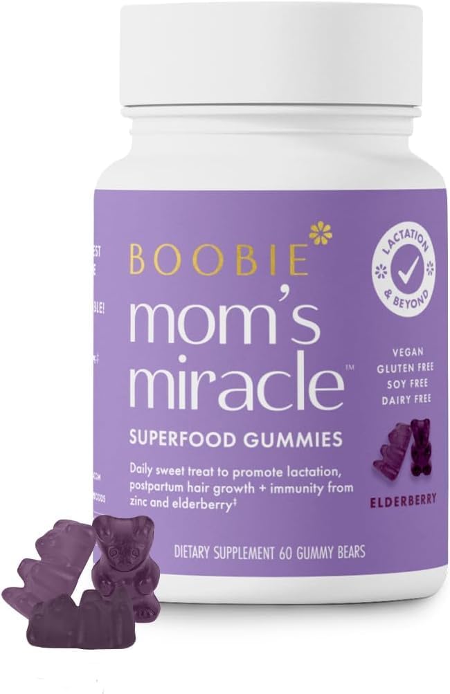 Boobie Moms Miracle Lactation Support Gummies | Milk & Hair Booster – 60 Ct