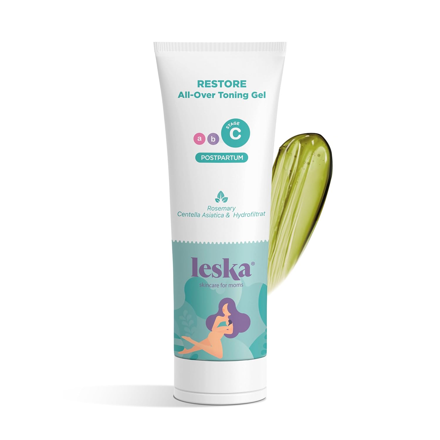 Leska Maternity Post-Pregnancy Gel | STAGE C: RESTORE All-Over Toning Gel (Postpartum) | Part of a Complete 3-Stage Pregnancy Skincare System | New Mom Gifts (4oz)