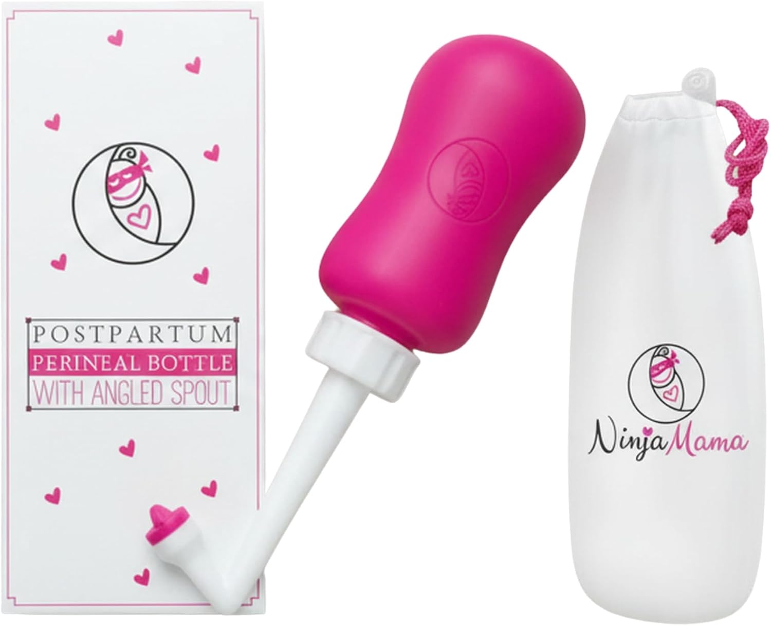 Ninja Mama Peri Bottle for Postpartum Care Post Partum Essentials for Pain Relief, Tears & Hemorrhoids After Birth Portable Perineal Bottle with Angled Spout Labor & Delivery Hospital Bag. (355ml)