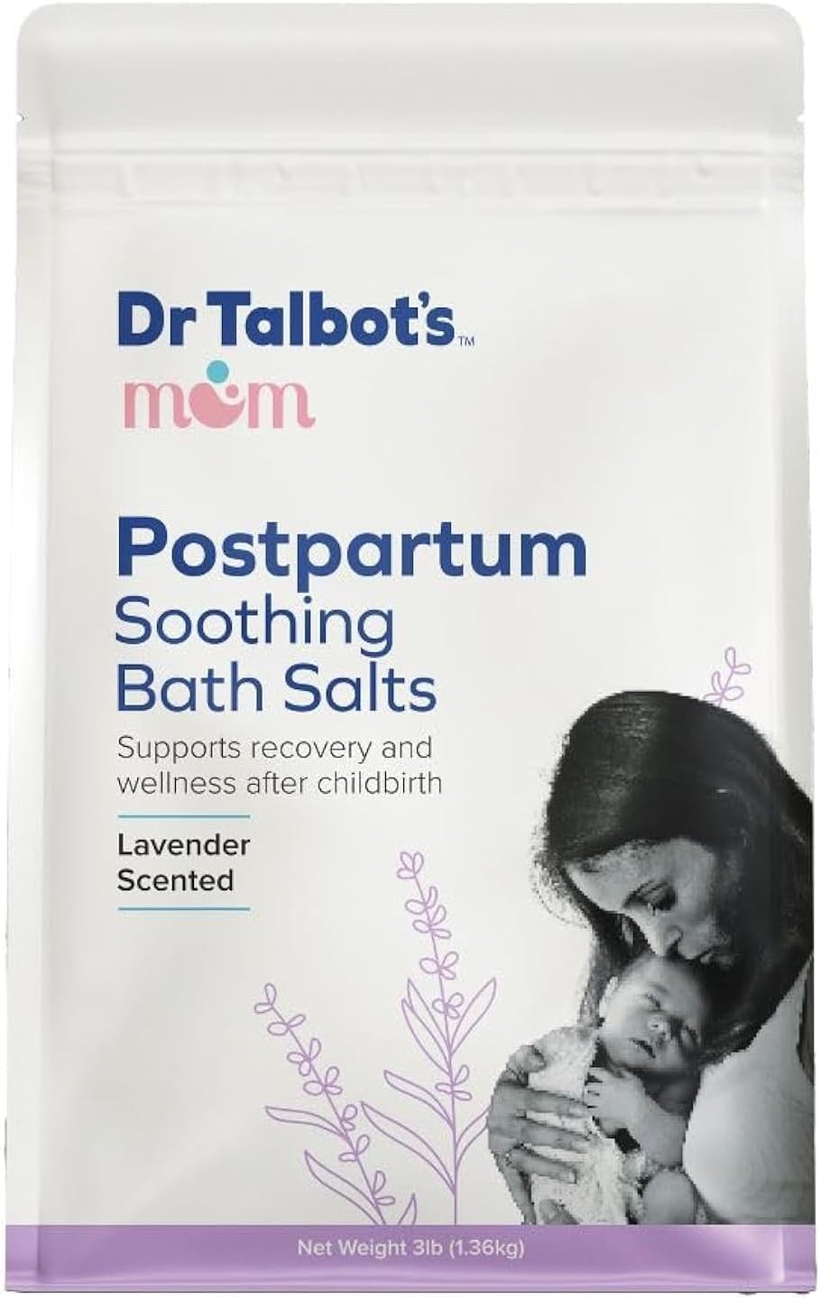 Dr. Talbot’s Postpartum Soothing Bath Salts – Lavender Infused, Paraben-Free Relaxation & Recovery Bath Soak for New Moms – Ideal for Post-Childbirth Healing & Everyday Stress Relief