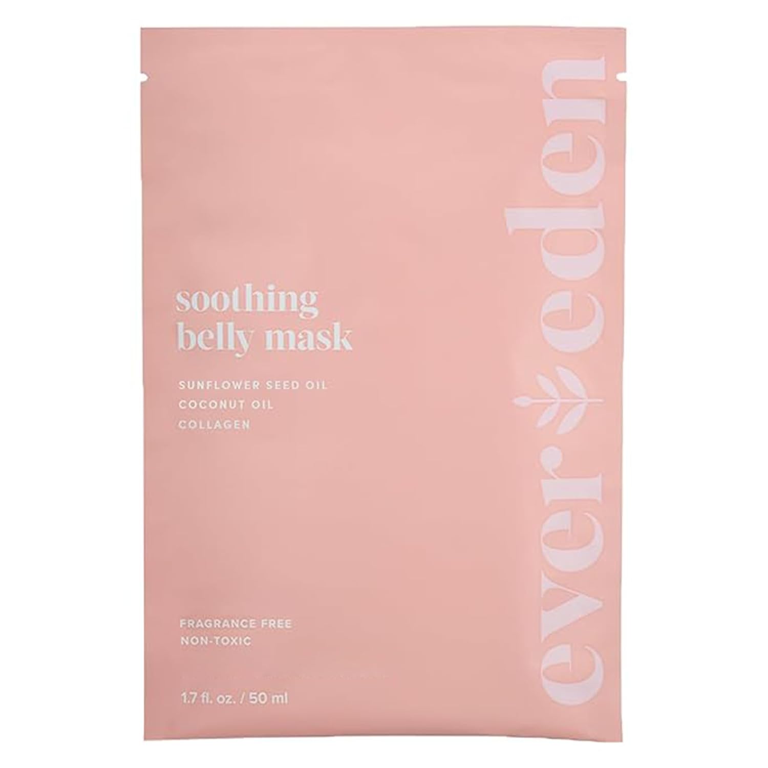 Evereden Soothing Belly Mask for Stretch Marks, Pregnancy & Postpartum Safe | Dermatologist-Tested & Vegan | Clean Pregnancy Skincare | Hydrating Belly Mask | Coconut Oil, Collagen & Sunflower Seed Oil